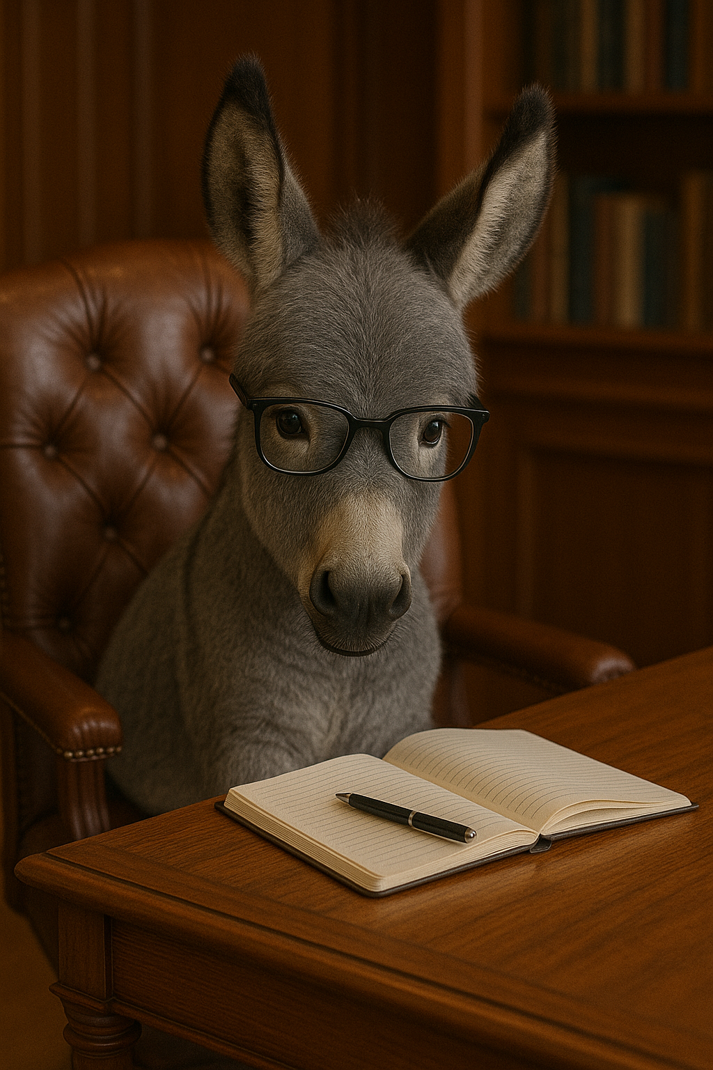 Finanzesel am Schreibtisch